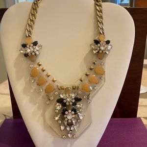 J Crew Art Deco style Art Deco lucite panel w/faceted faux gems & rhinestones